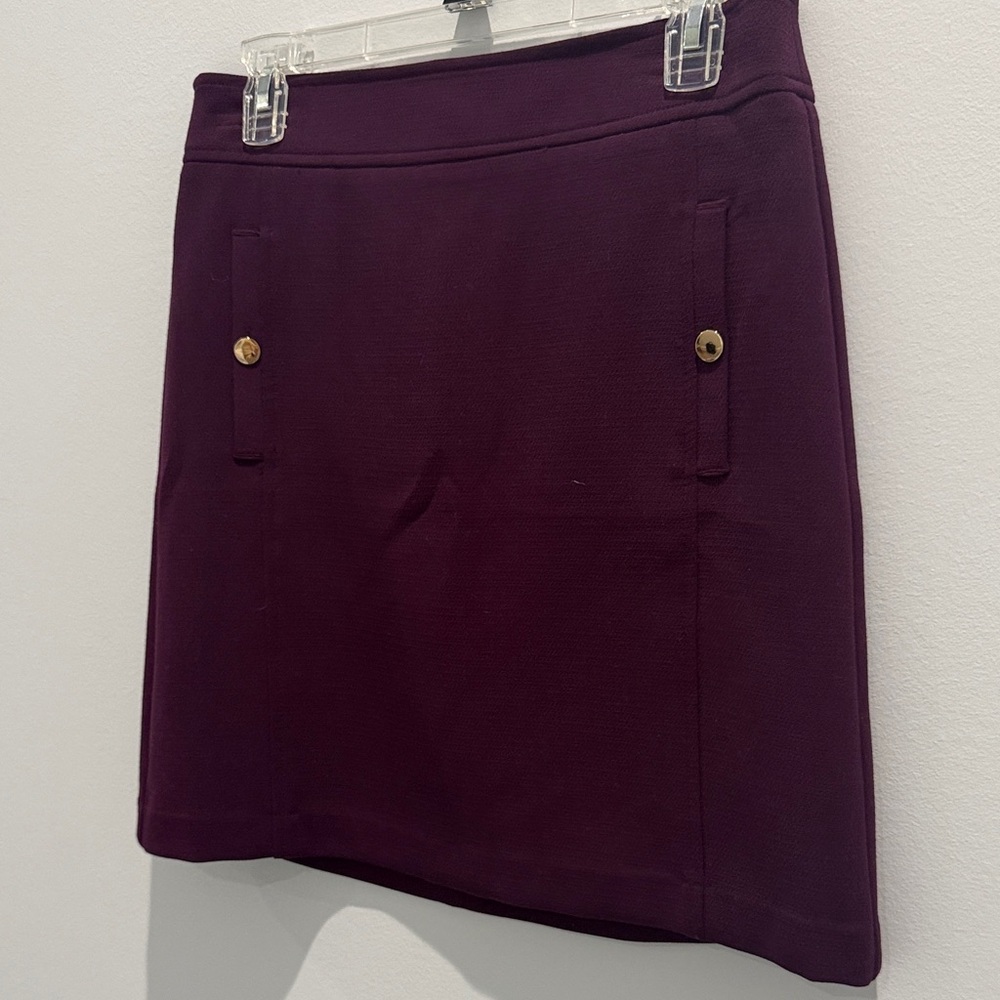 LOFT Dark Purple Lined Mini Skirt